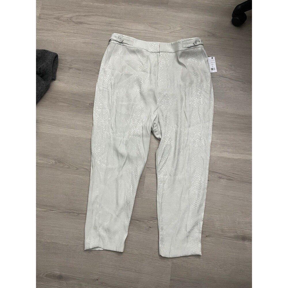 New NWT Women's Equipment Femme Charlyne Trouser Pants Silver Gray Size crop  12 - Picture 3 of 12